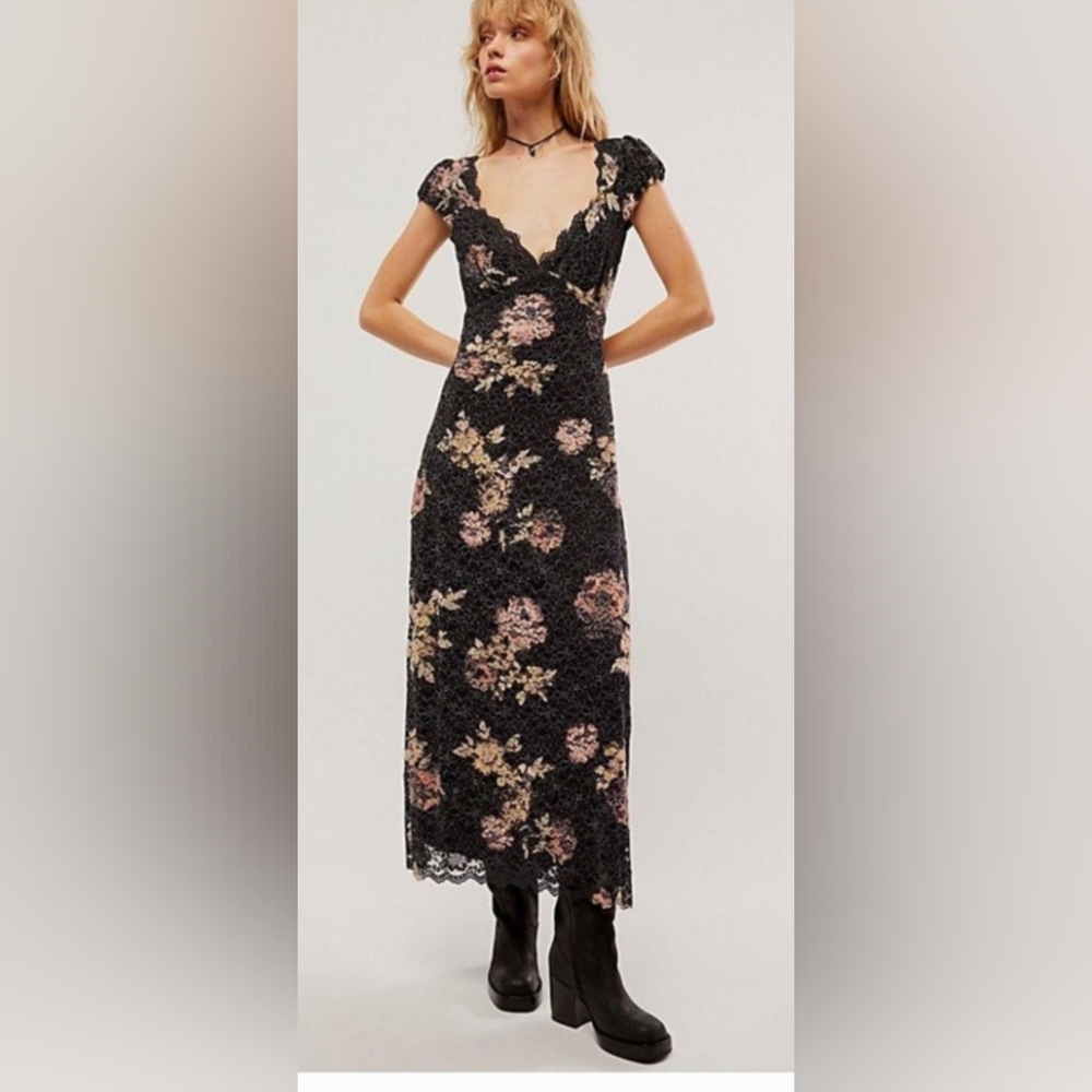 Free People Black Floral Maxi Dress